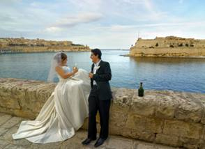 Wedding Toast with Harbour View